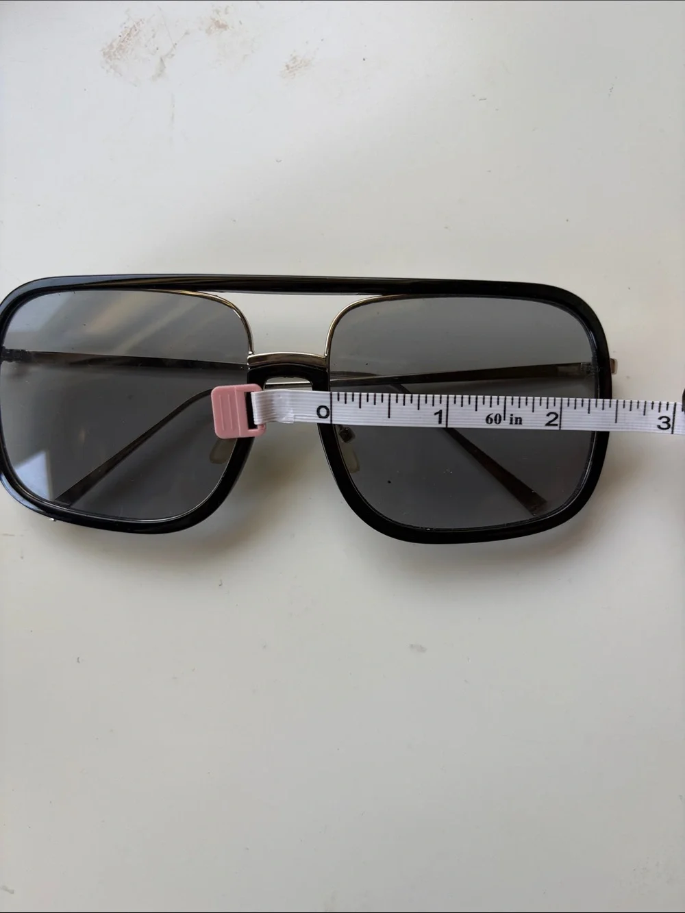Anthropologie Black and Gray Oversized Square Sunglasses